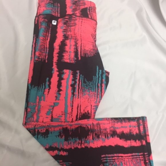 Fabletics Womens Powerhold Leggings Neon Pattern - Picture 3 of 6